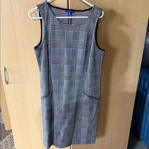 Apt. 9 Black and White Plaid Midi Sheath Dress